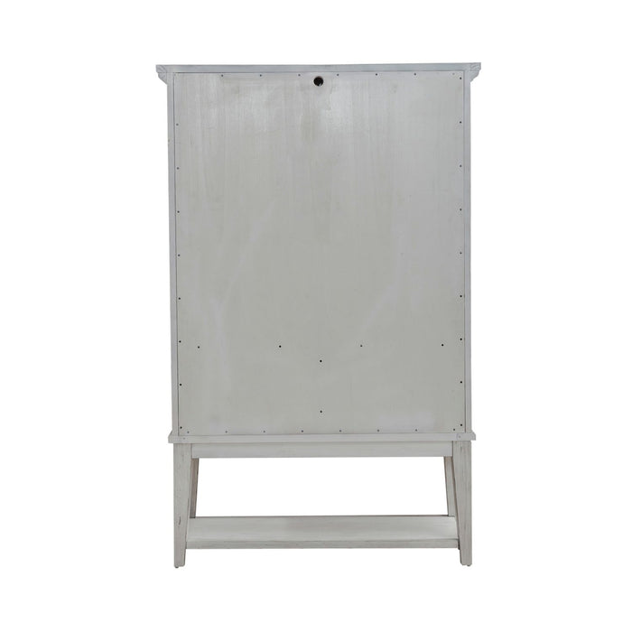 River Place Bar Cabinet in Riverstone White & Tobacco EST SHIP TIME APPX 4 WEEKS - Furniture 4 Less (Jacksonville, NC)