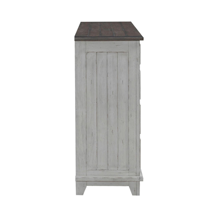 River Place 9 Drawer Dresser in Riverstone White and Tobacco - Furniture 4 Less (Jacksonville, NC)