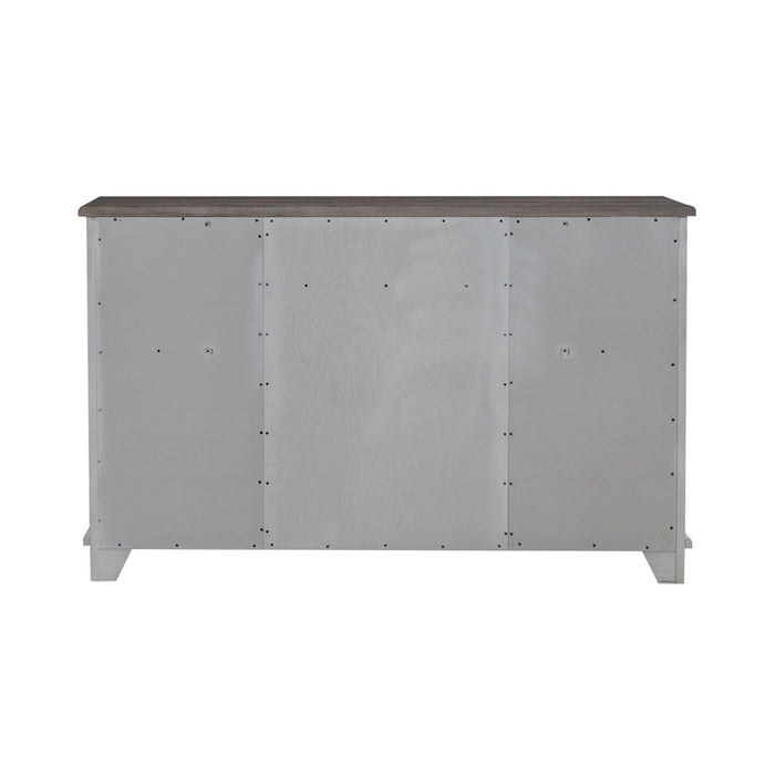 River Place 9 Drawer Dresser in Riverstone White and Tobacco - Furniture 4 Less (Jacksonville, NC)