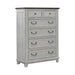 River Place 6 Drawer Chest in Riverstone White and Tobacco - Furniture 4 Less (Jacksonville, NC)