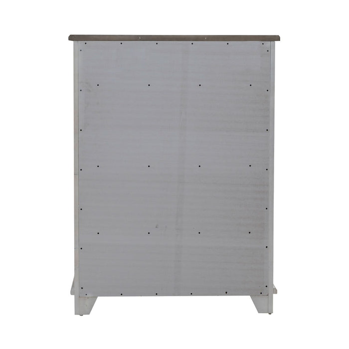 River Place 6 Drawer Chest in Riverstone White and Tobacco - Furniture 4 Less (Jacksonville, NC)