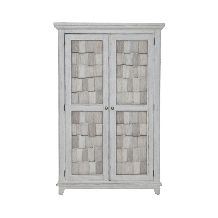 River Place Armoire in Riverstone White and Tobacco - Furniture 4 Less (Jacksonville, NC)