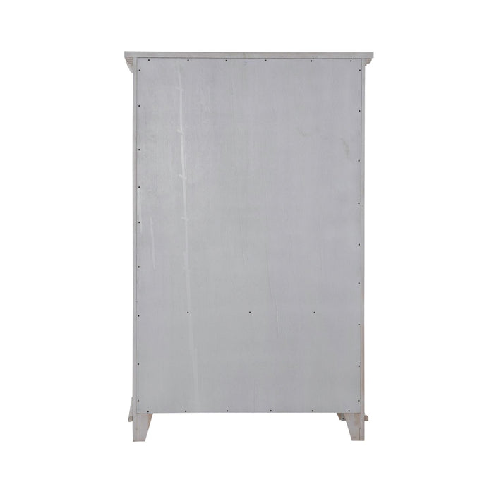 River Place Armoire in Riverstone White and Tobacco - Furniture 4 Less (Jacksonville, NC)