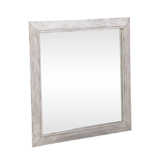 River Place Mirror in Riverstone White and Tobacco - Furniture 4 Less (Jacksonville, NC)
