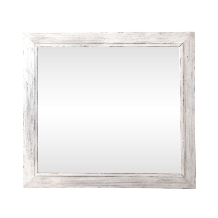 River Place Mirror in Riverstone White and Tobacco - Furniture 4 Less (Jacksonville, NC)
