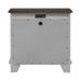 River Place 3 Drawer Nightstand with Charging Station in Riverstone White and Tobacco - Furniture 4 Less (Jacksonville, NC)