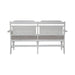 River Place Panel Back Bench in Riverstone White & Tobacco - Furniture 4 Less (Jacksonville, NC)