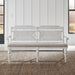 River Place Panel Back Bench in Riverstone White & Tobacco image