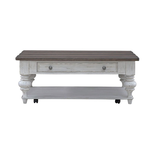 Liberty Furniture River Place Cocktail Table in Riverstone White & Tobacco - Furniture 4 Less (Jacksonville, NC)