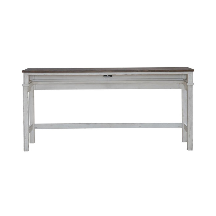 Liberty Furniture River Place Console Bar Table in Riverstone White & Tobacco - Furniture 4 Less (Jacksonville, NC)