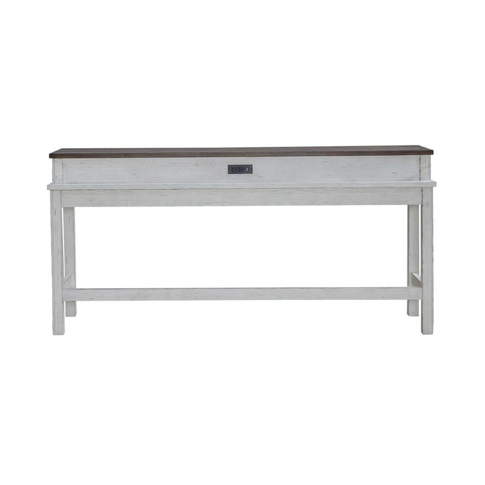 Liberty Furniture River Place Console Bar Table in Riverstone White & Tobacco - Furniture 4 Less (Jacksonville, NC)