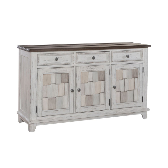 River Place Accent Server in Riverstone White & Tobacco - Furniture 4 Less (Jacksonville, NC)