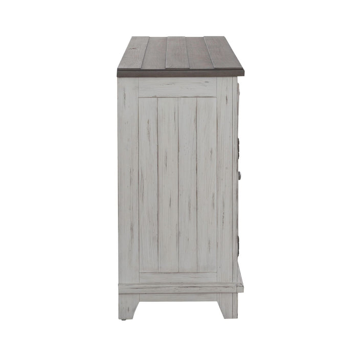River Place Accent Server in Riverstone White & Tobacco - Furniture 4 Less (Jacksonville, NC)