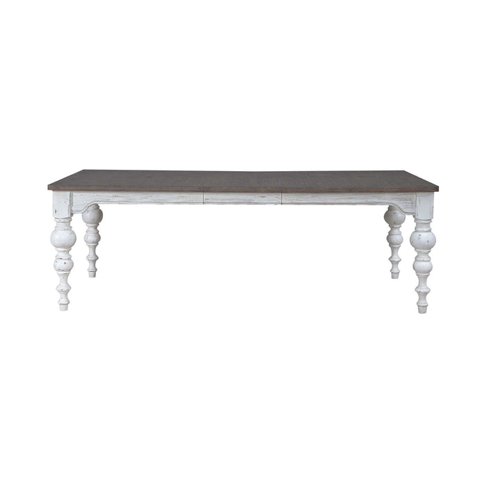 River Place Rectangular Leg Table in Riverstone White & Tobacco - Furniture 4 Less (Jacksonville, NC)