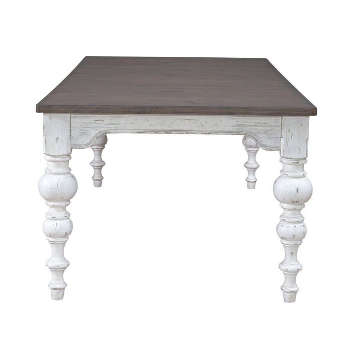 River Place Rectangular Leg Table in Riverstone White & Tobacco - Furniture 4 Less (Jacksonville, NC)