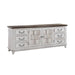 River Place Entertainment Console in Riverstone White/Tobacco - Furniture 4 Less (Jacksonville, NC)