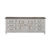River Place Entertainment Console in Riverstone White/Tobacco - Furniture 4 Less (Jacksonville, NC)