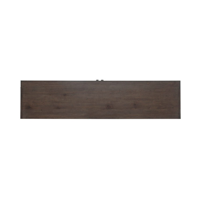 River Place Entertainment Console in Riverstone White/Tobacco - Furniture 4 Less (Jacksonville, NC)