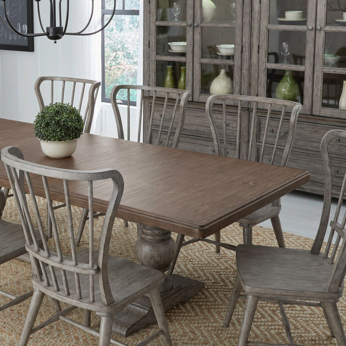River Place 9 Piece Trestle Table Set - Furniture 4 Less (Jacksonville, NC)