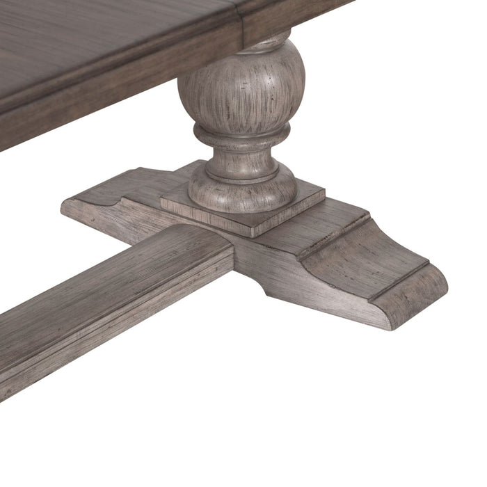 Liberty Furniture River Place Trestle Table in Riverstone Gray & Tobacco - Furniture 4 Less (Jacksonville, NC)