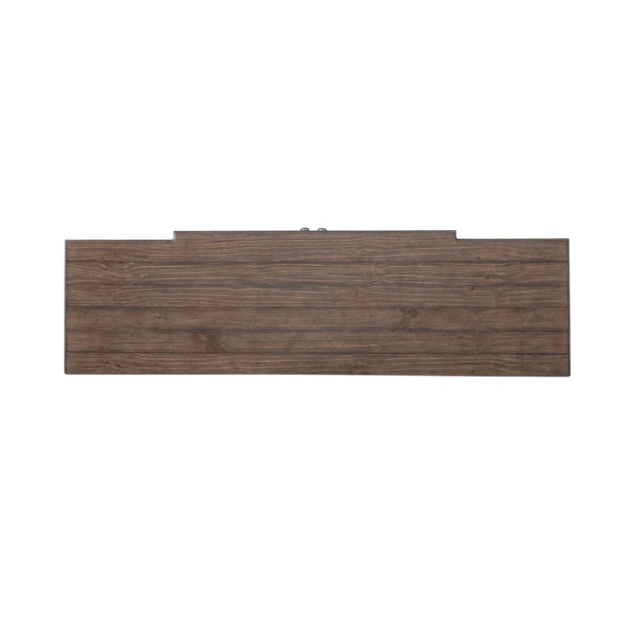 River Place Breakfront Server in Riverstone Gray & Tobacco - Furniture 4 Less (Jacksonville, NC)
