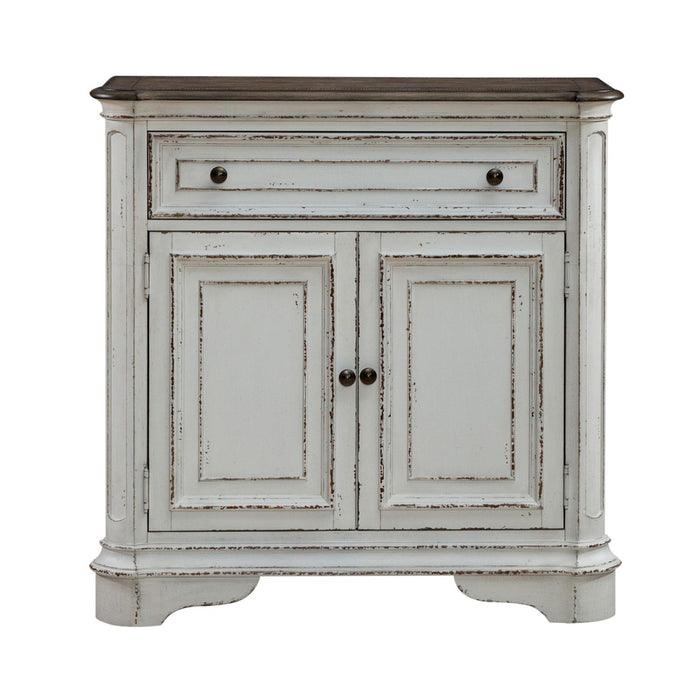Magnolia Manor Accent Cabinet in Antique White & Weathered Bark EST SHIP TIME APPX 4 WEEKS - Furniture 4 Less (Jacksonville, NC)