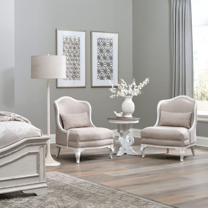 Magnolia Manor Upholstered Accent Chair in Antique White - Furniture 4 Less (Jacksonville, NC)
