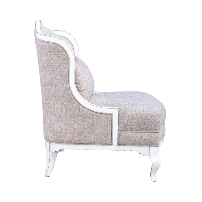 Magnolia Manor Upholstered Accent Chair in Antique White - Furniture 4 Less (Jacksonville, NC)
