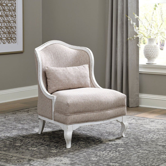 Liberty Furniture Magnolia Manor Upholstered Accent Chair in Antique White - Furniture 4 Less (Jacksonville, NC)