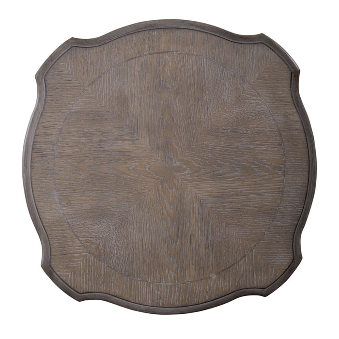 Magnolia Manor Round Accent Table in Antique White Base w/ Weathered Bark Tops - Furniture 4 Less (Jacksonville, NC)