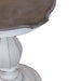 Magnolia Manor Round Accent Table in Antique White Base w/ Weathered Bark Tops - Furniture 4 Less (Jacksonville, NC)