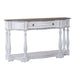 Magnolia Manor 56 Inch Hall Console Table in Antique White Base w/ Weathered Bark Tops - Furniture 4 Less (Jacksonville, NC)