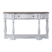 Magnolia Manor 56 Inch Hall Console Table in Antique White Base w/ Weathered Bark Tops - Furniture 4 Less (Jacksonville, NC)