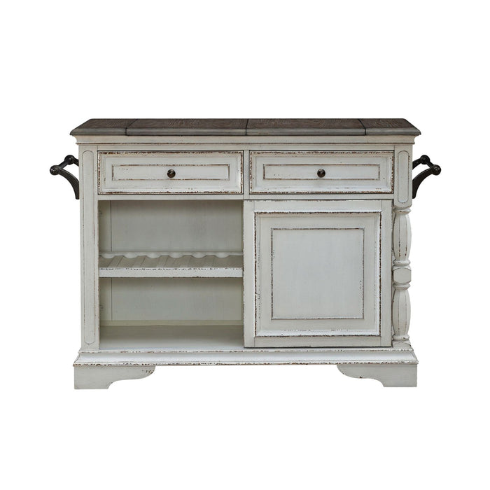 Magnolia Manor Bar Cart in Antique White & Weathered Bark EST SHIP TIME APPX 4 WEEKS - Furniture 4 Less (Jacksonville, NC)