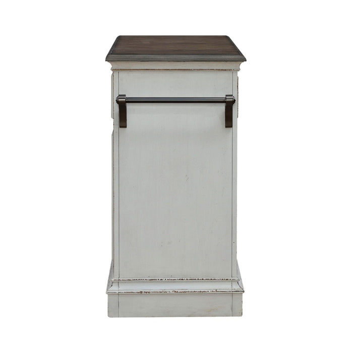 Magnolia Manor Bar Cart in Antique White & Weathered Bark EST SHIP TIME APPX 4 WEEKS - Furniture 4 Less (Jacksonville, NC)