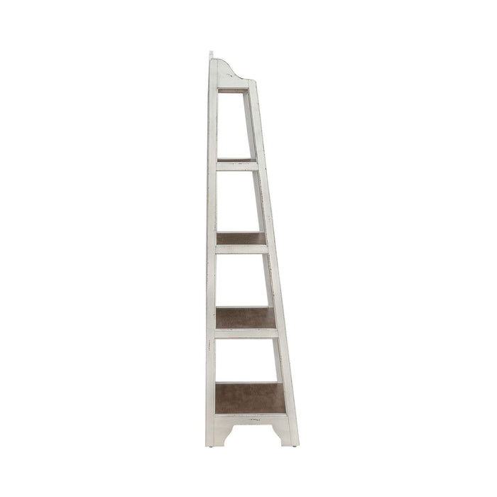 Magnolia Manor Leaning Pier Bookcase in Antique White & Weathered Bark - Furniture 4 Less (Jacksonville, NC)