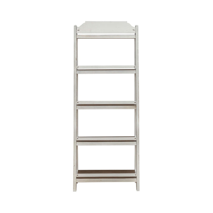 Magnolia Manor Leaning Pier Bookcase in Antique White & Weathered Bark - Furniture 4 Less (Jacksonville, NC)