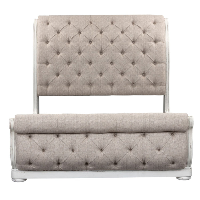 Magnolia Manor King California Upholstered Sleigh Bed, Dresser & Mirror - Furniture 4 Less (Jacksonville, NC)