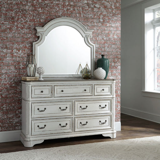Magnolia Manor King California Upholstered Sleigh Bed, Dresser & Mirror, Chest, Night Stand - Furniture 4 Less (Jacksonville, NC)