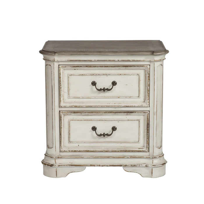 Magnolia Manor King California Upholstered Sleigh Bed, Dresser & Mirror, Night Stand - Furniture 4 Less (Jacksonville, NC)