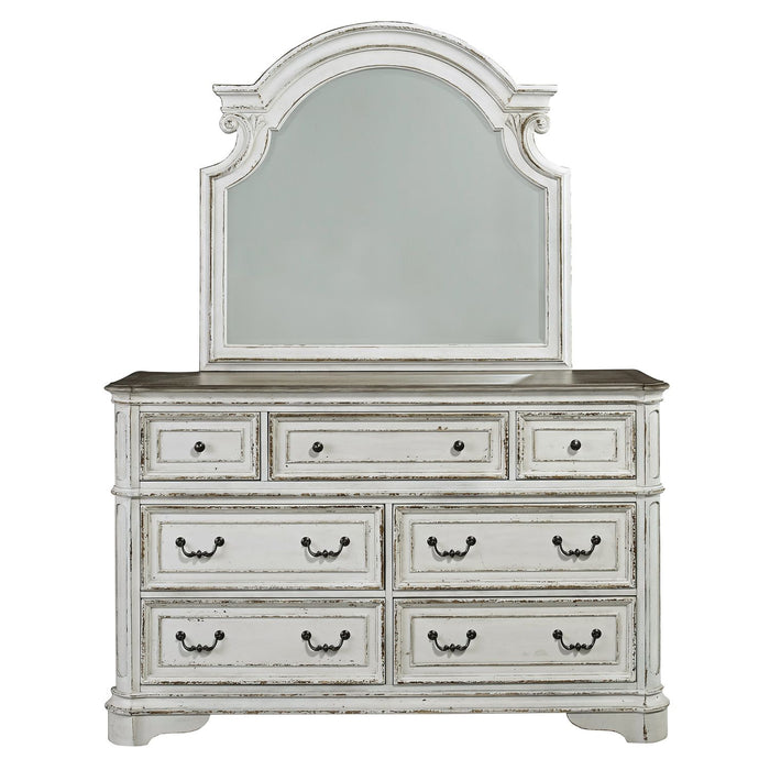 Magnolia Manor Queen Uph Sleigh Bed, Dresser & Mirror - Furniture 4 Less (Jacksonville, NC)