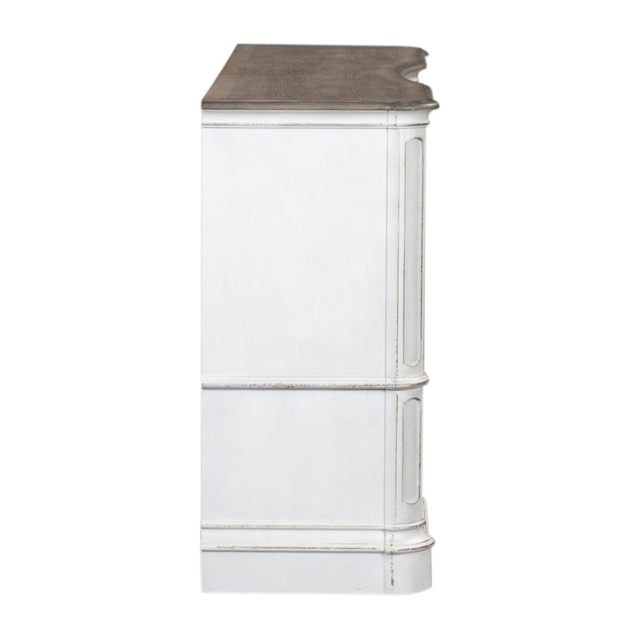 Magnolia Manor Leg 9 Drawer Dresser in Antique White - Furniture 4 Less (Jacksonville, NC)