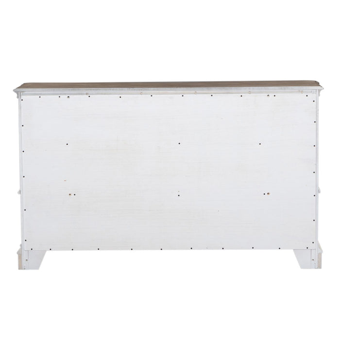 Magnolia Manor Leg 9 Drawer Dresser in Antique White - Furniture 4 Less (Jacksonville, NC)
