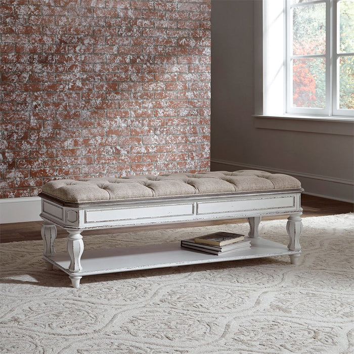 Liberty Magnolia Manor Bed Bench in Antique White - Furniture 4 Less (Jacksonville, NC)
