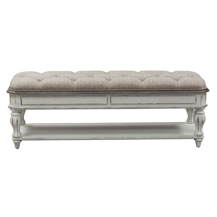 Magnolia Manor Bed Bench in Antique White - Furniture 4 Less (Jacksonville, NC)