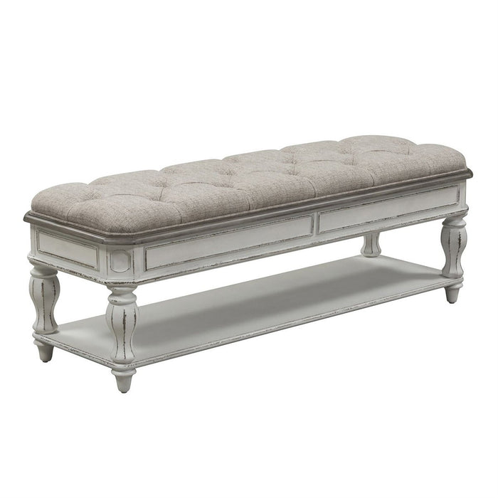 Liberty Magnolia Manor Bed Bench in Antique White - Furniture 4 Less (Jacksonville, NC)