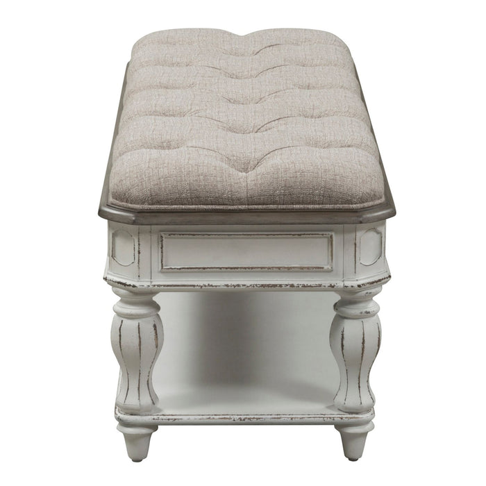 Magnolia Manor Bed Bench in Antique White - Furniture 4 Less (Jacksonville, NC)
