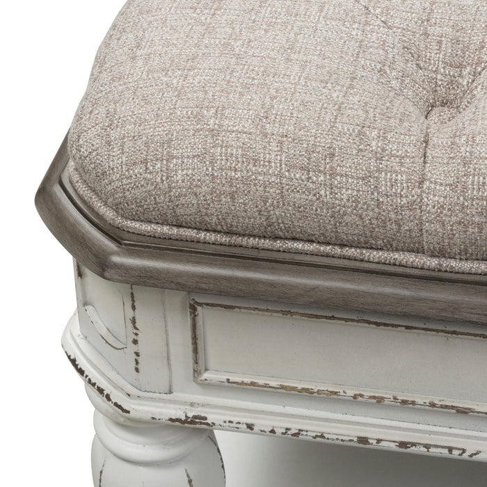 Magnolia Manor Bed Bench in Antique White - Furniture 4 Less (Jacksonville, NC)