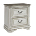 Magnolia Manor Two Drawer Nightstand in Antique White - Furniture 4 Less (Jacksonville, NC)