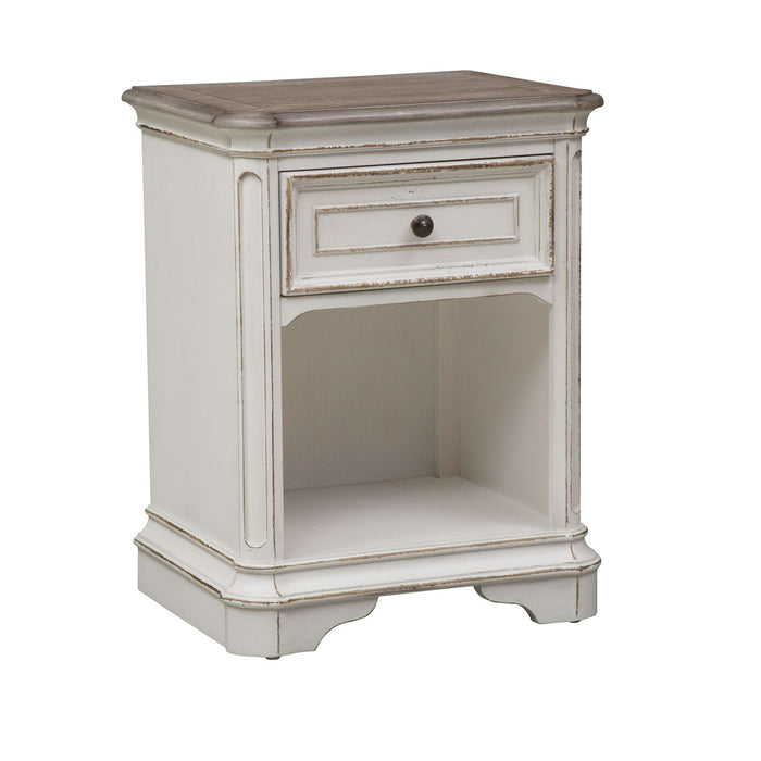 Magnolia Manor 1 Drawer Night Stand in Antique White - Furniture 4 Less (Jacksonville, NC)